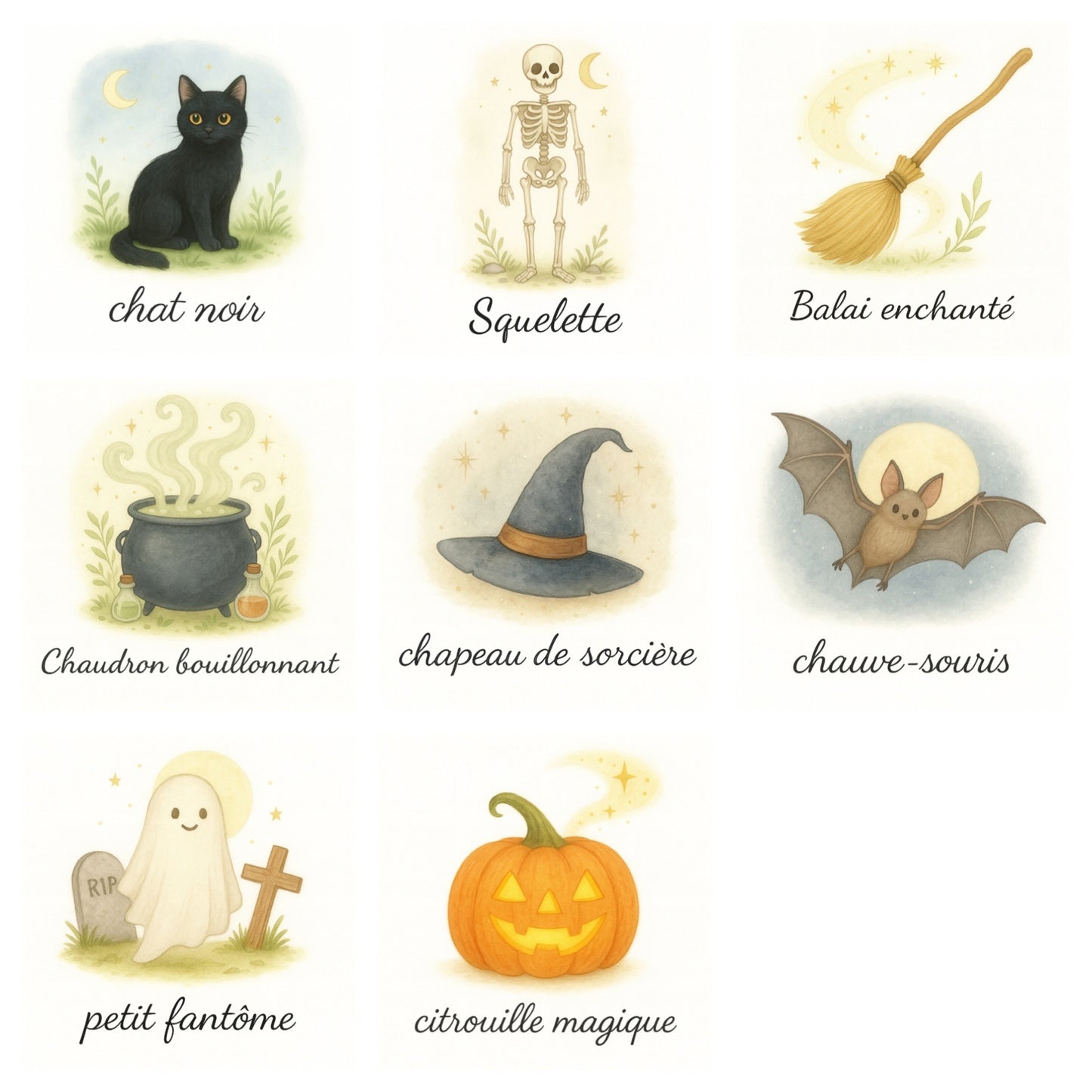 Pack de 8 cartes « les mystères d’Halloween »