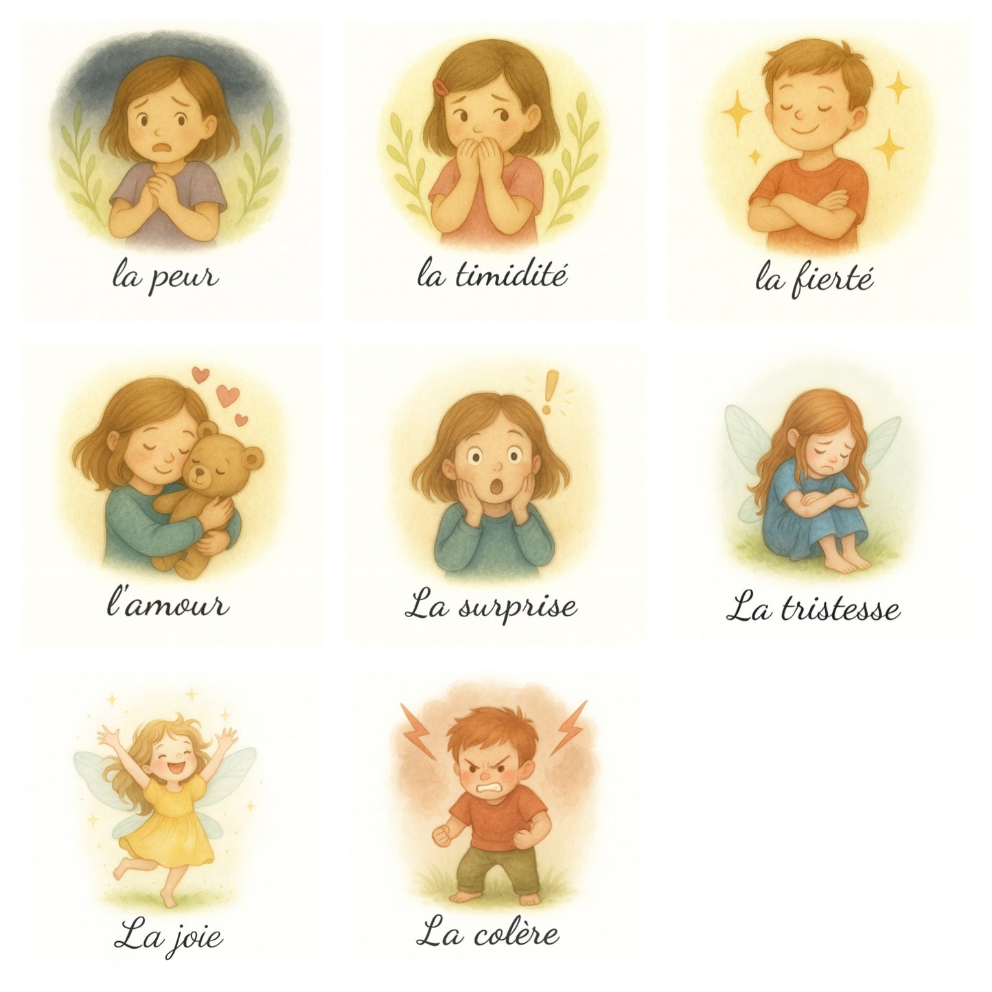 Pack 8 cartes « les émotions »