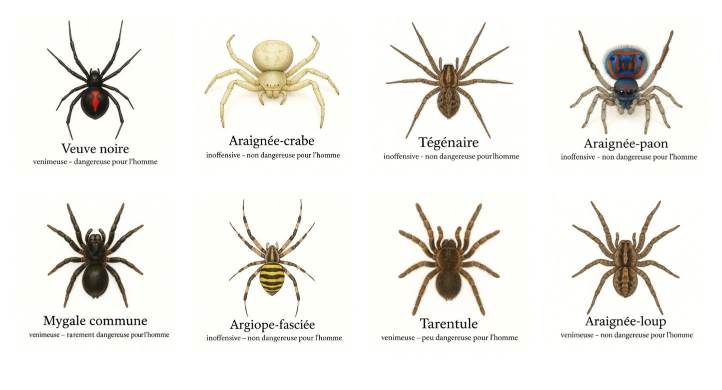 Pack 8 cartes « les araignées »