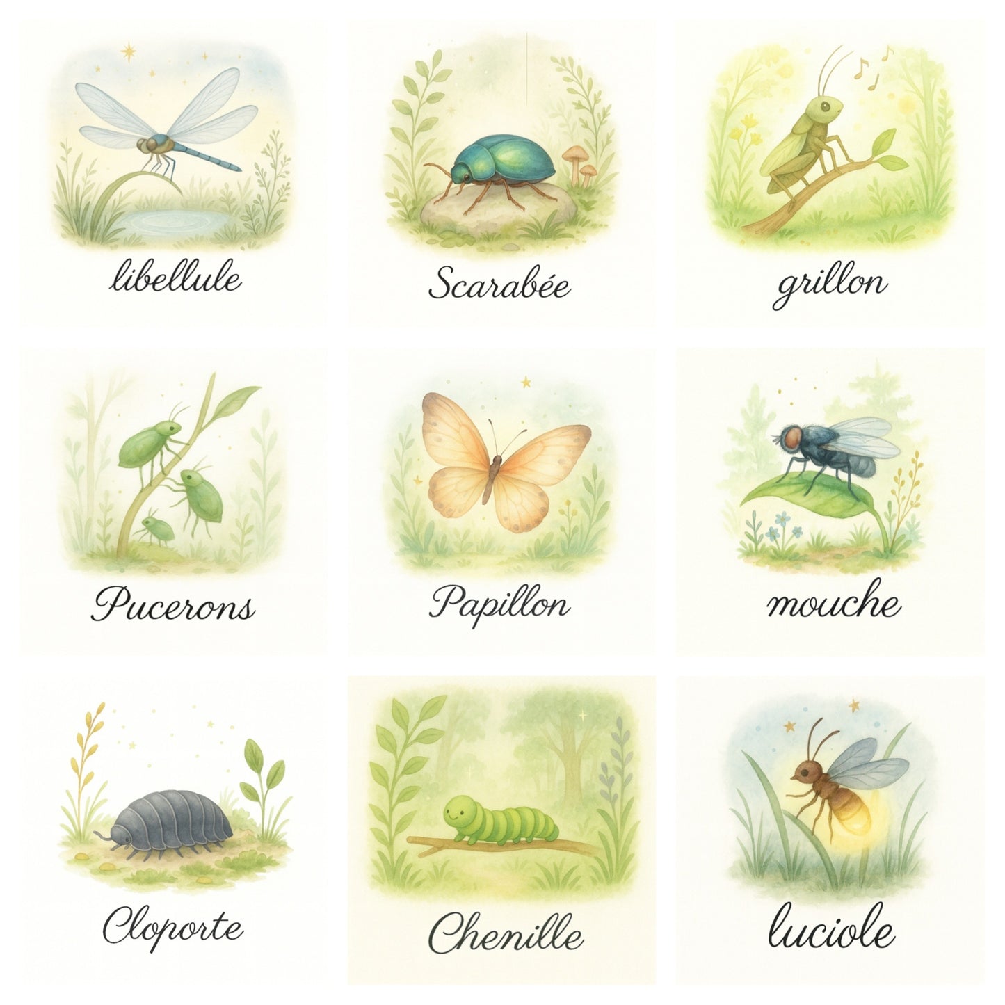 Pack 20 cartes « les petits habitants du jardin »