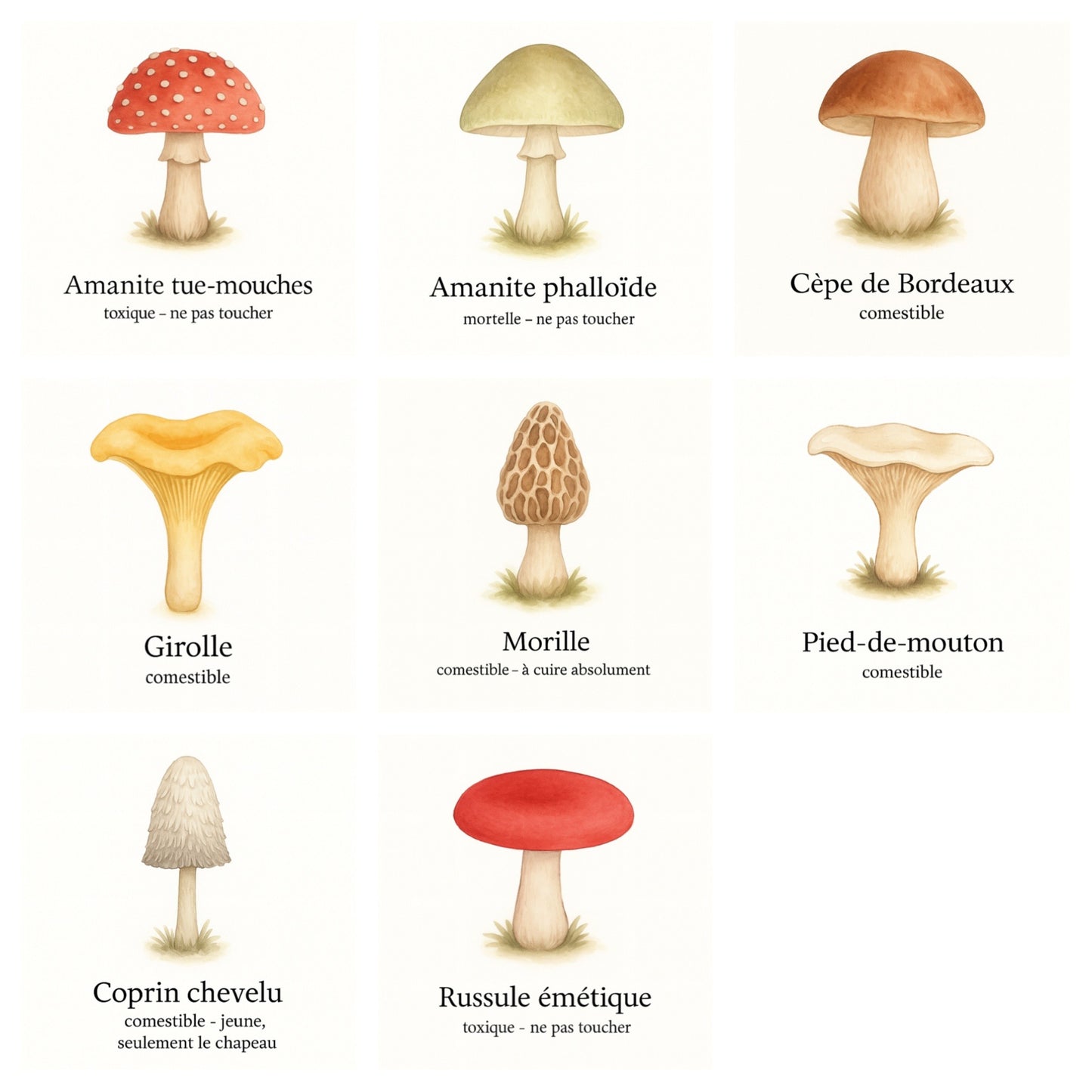 Pack de 8 cartes « le monde secret des champignons »