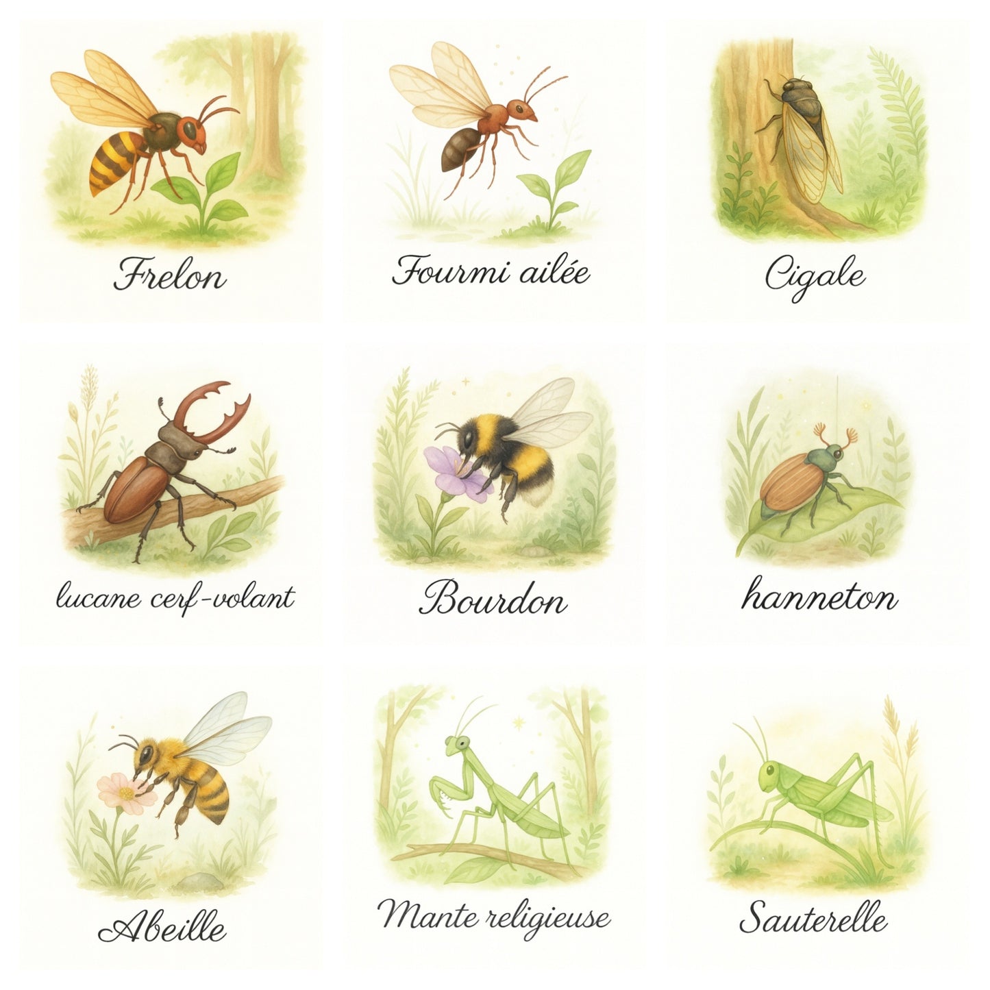 Pack 20 cartes « les petits habitants du jardin »
