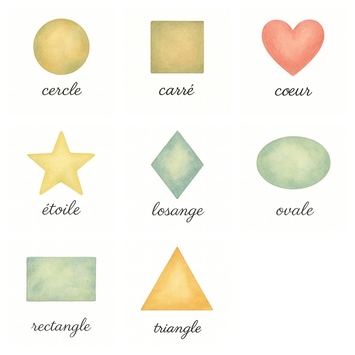 Pack 8 cartes « les formes »