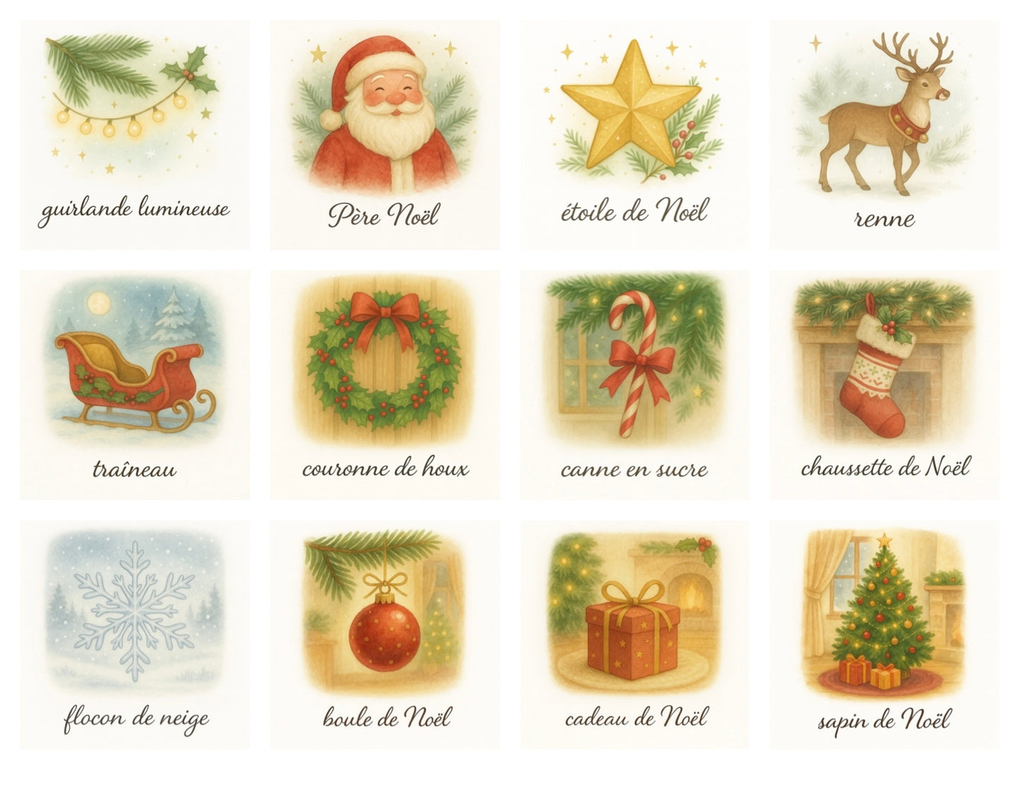 Pack 12 cartes « Noël »